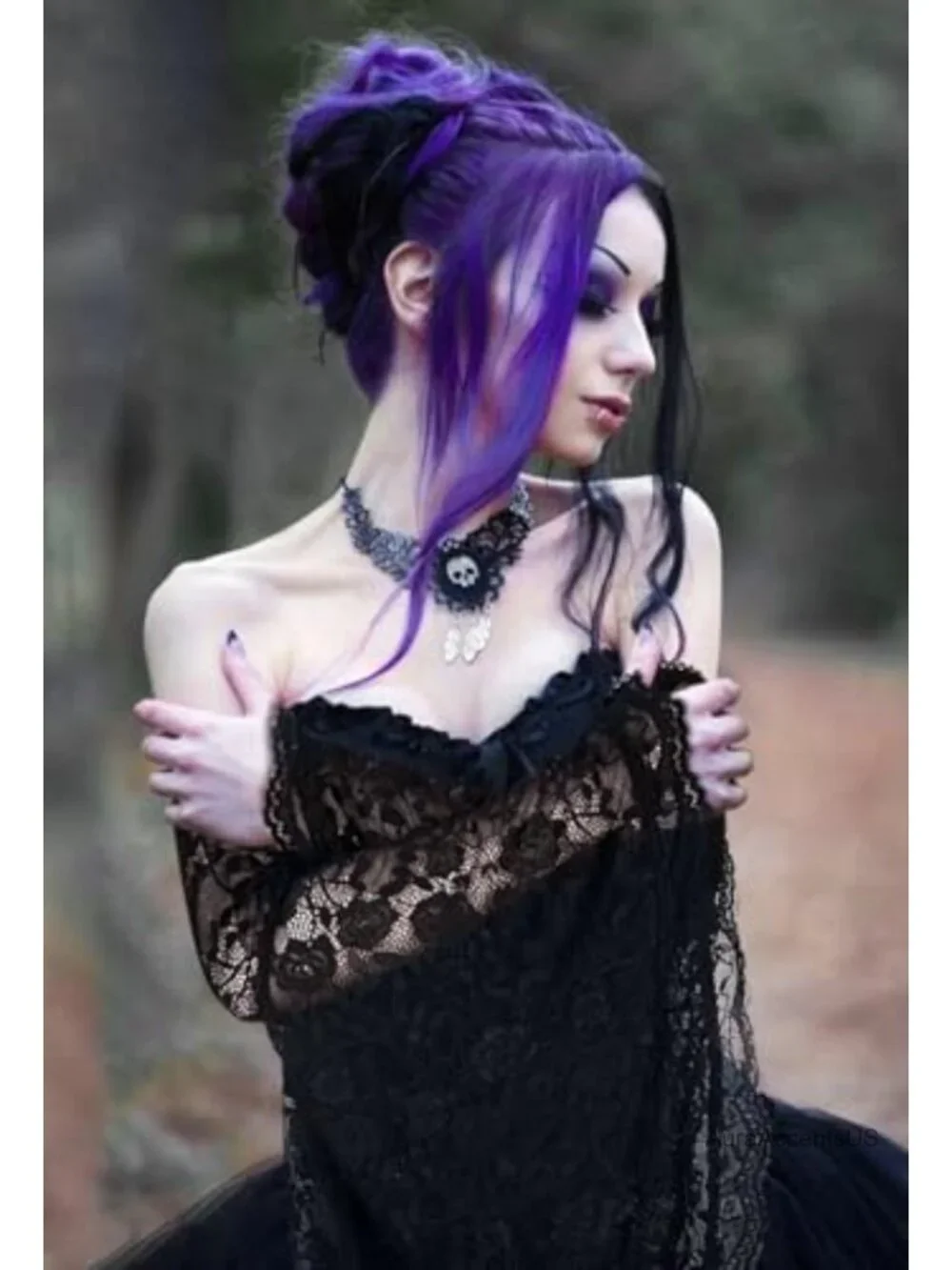 Gothic Lace Arm Sleeves Victorian Witch Gloves Vampire Costume Accessory